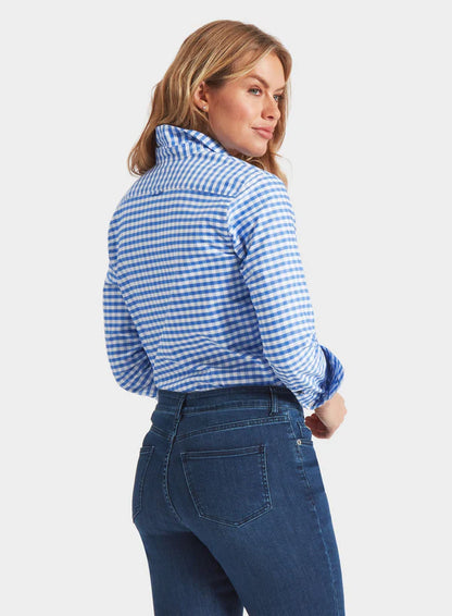 Blue White Gingham Oxford Cloth