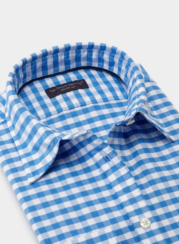 Blue White Gingham Oxford Cloth