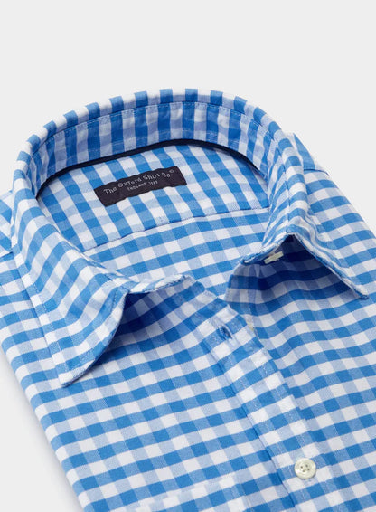 Blue White Gingham Oxford Cloth