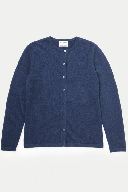 Blue cardigan on a white background