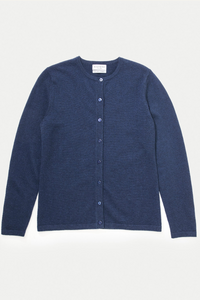 Blue cardigan on a white background