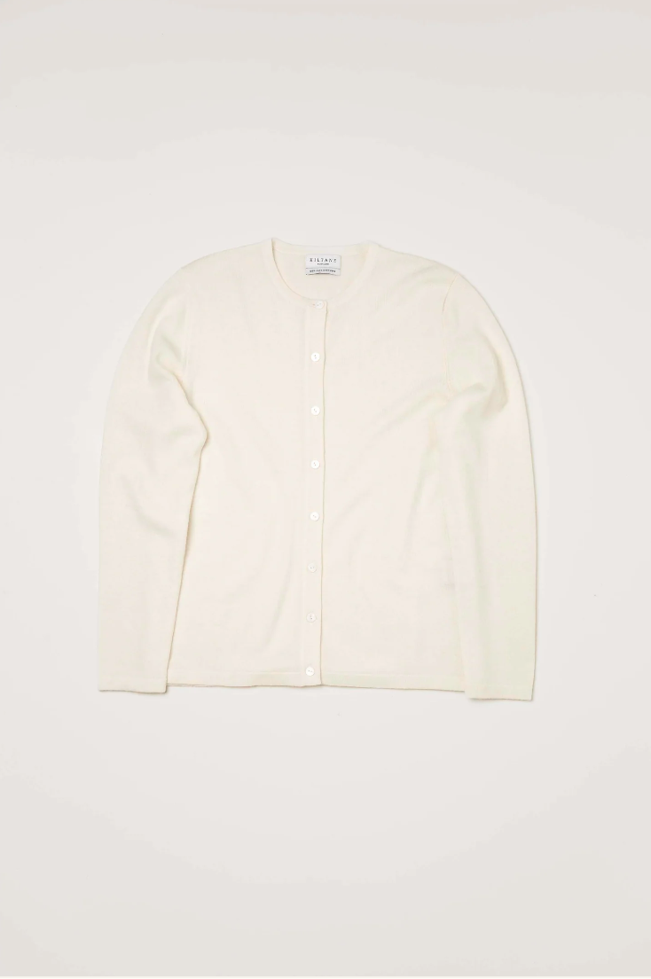High Button Cardigan - Soft White