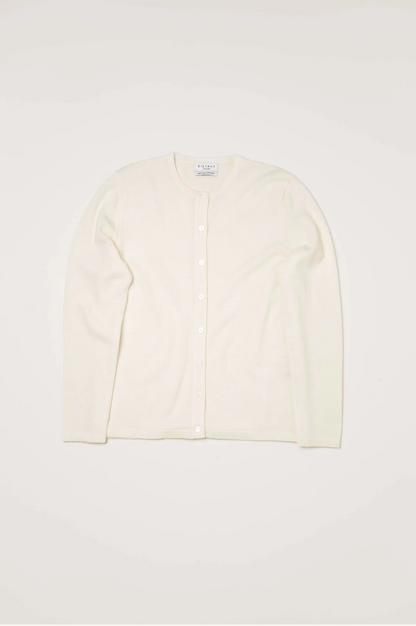 High Button Cardigan - Soft White