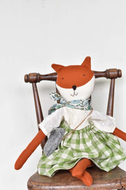 Florette the Fox Doll - Gingham Skirt
