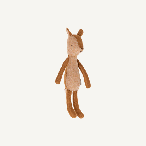 Stuffed deer toy on a white background