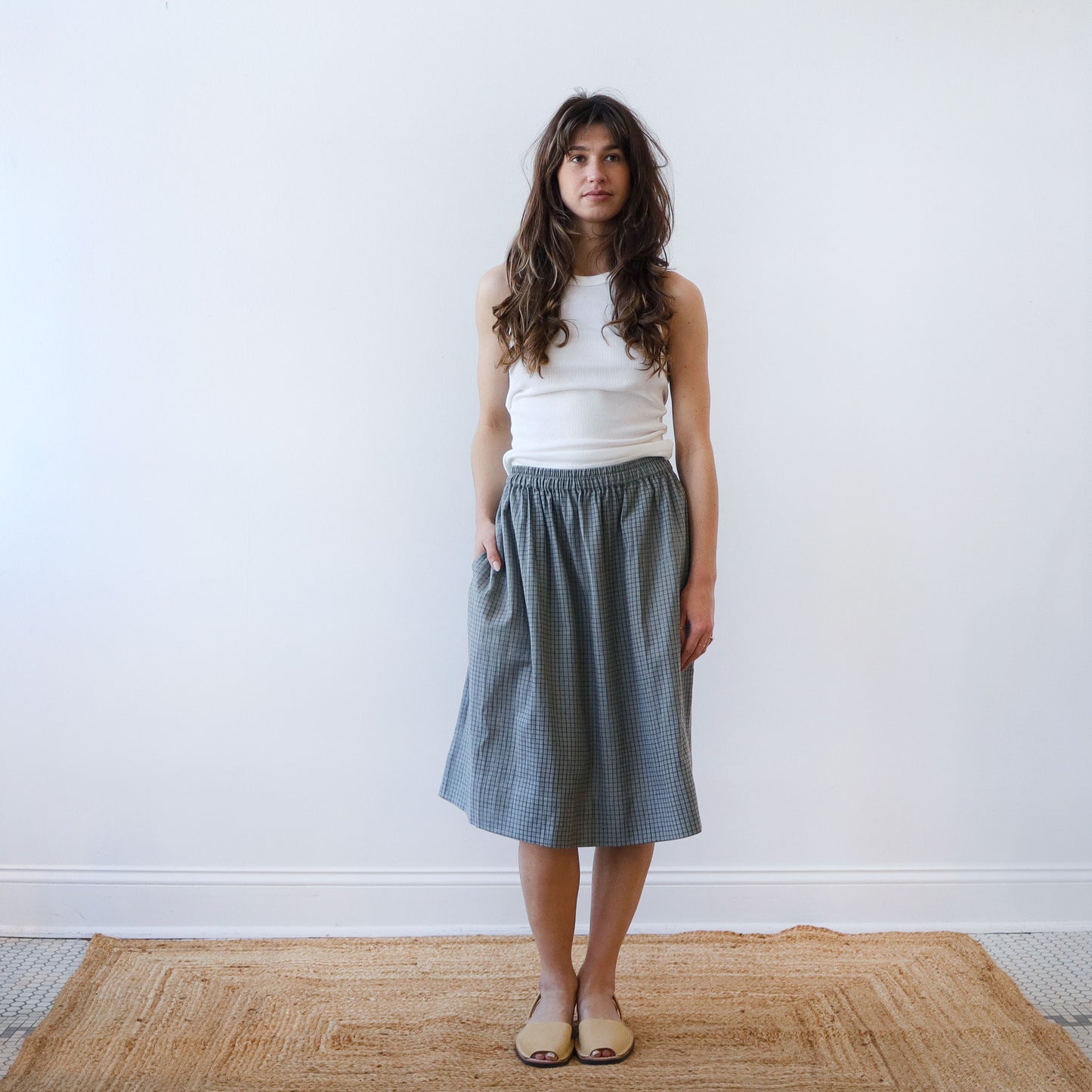 CA Everyday Skirt - Moss Plaid