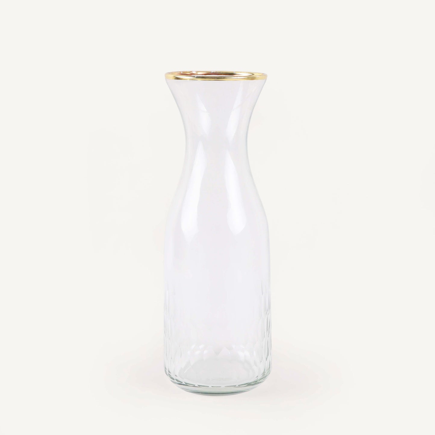Etched Glass Carafe with Gold Rim