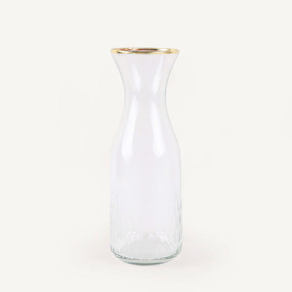 Etched Glass Carafe with Gold Rim