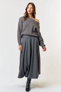 Charcoal Midi Skirt