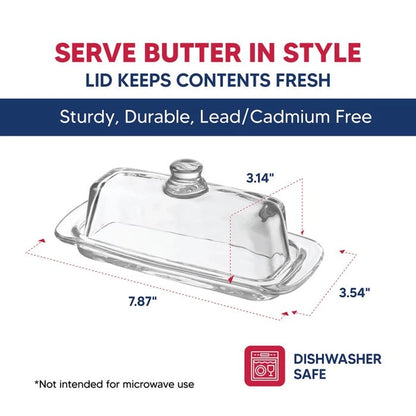 Glass Butter Dish with Lid
