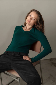 Kiltane Classic V Neck Forest Green