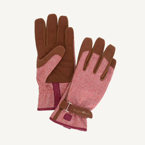 Red Tweed Garden Gloves M/L