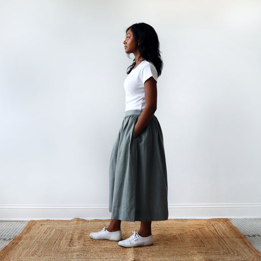 CA Grace Skirt - Moss Plaid