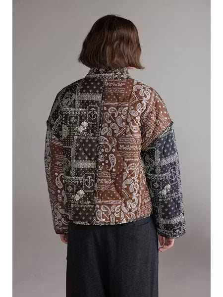 Patched Quilt Jacket - Brown/Black