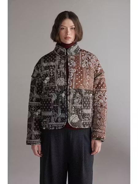 Patched Quilt Jacket - Brown/Black