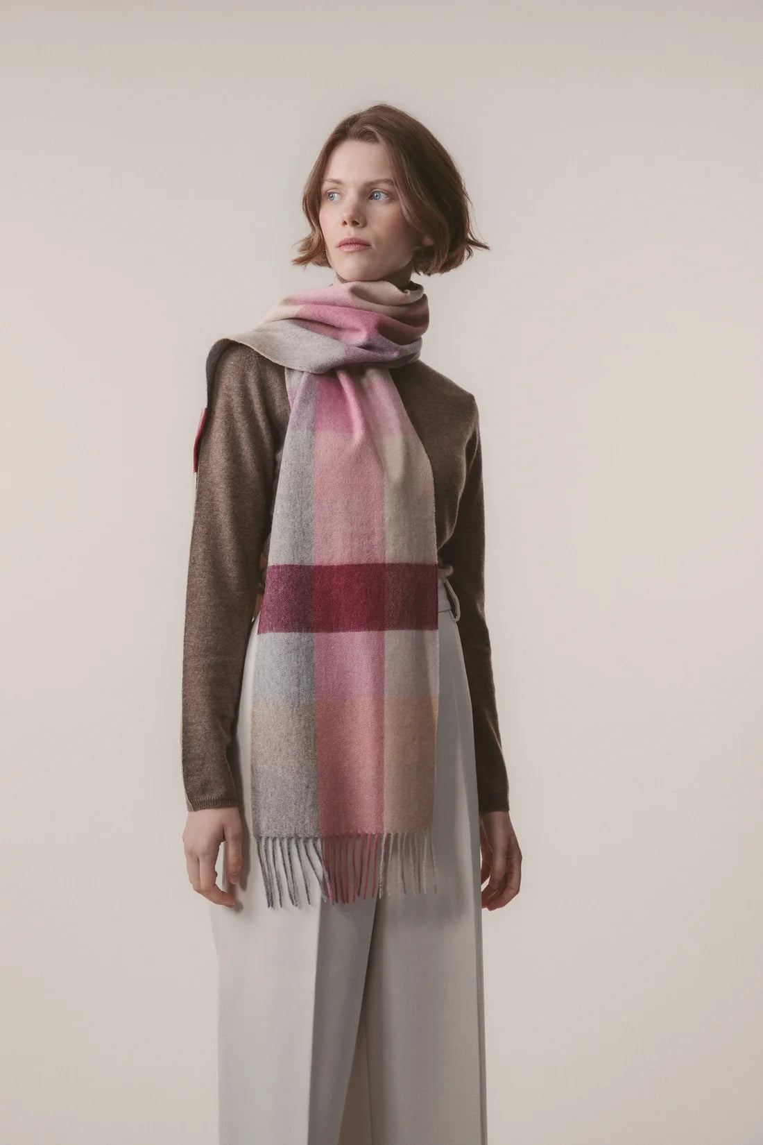 Lambswool Scarf - Summer Fruit Check
