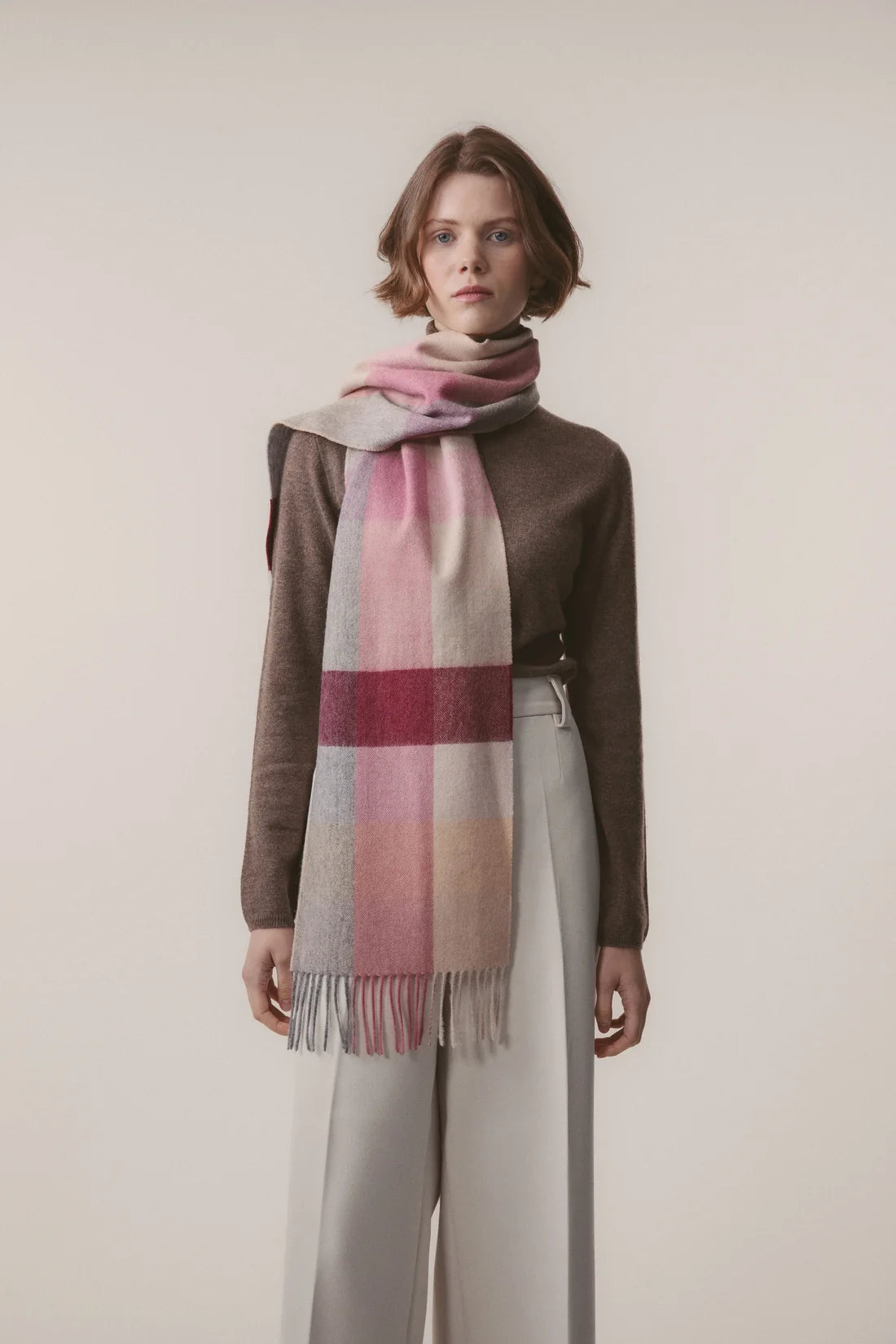 Lambswool Scarf - Summer Fruit Check