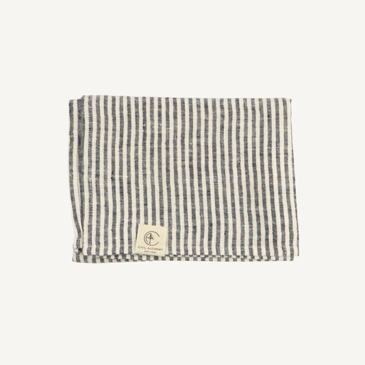 Vintage Linen Kitchen Towel - Thin Black Stripe