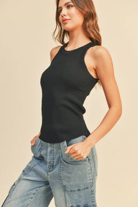 Classic Ribbed Tank - Black