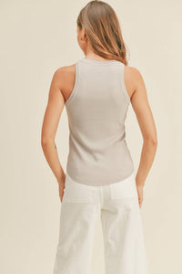 Classic Ribbed Tank - Silver