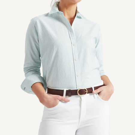 Classic Oxford Cloth - Green Stripe