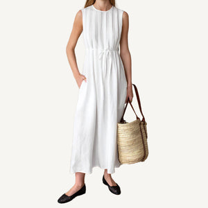 Plait Maxi White Dress