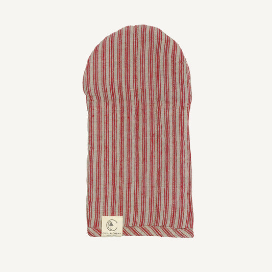 Linen Oven Mitt - Red Natural