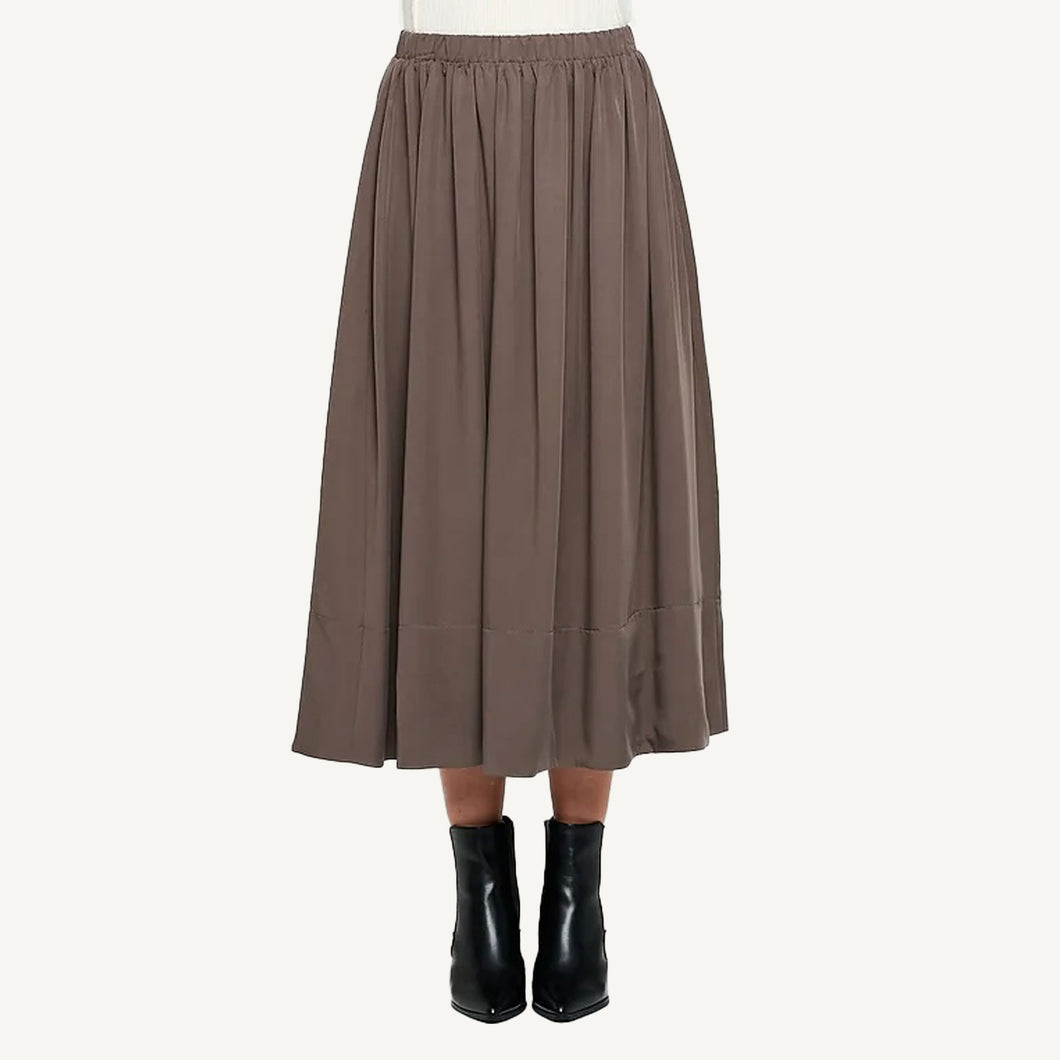 Pleated Midi Skirt - Olive