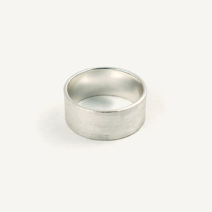 Silver ring on a white background