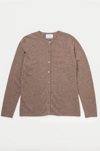 Brown cardigan on a white background
