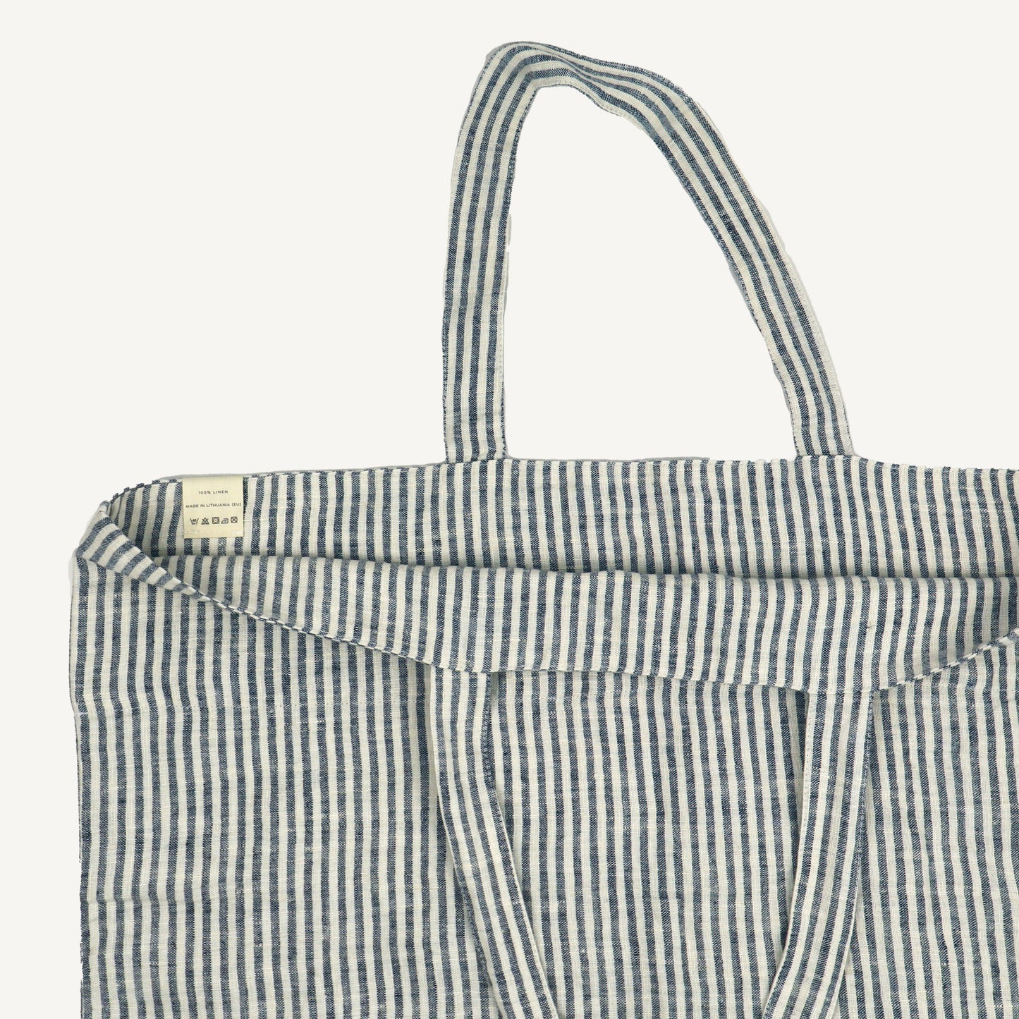Linen Big Bag - Thin Black Stripe