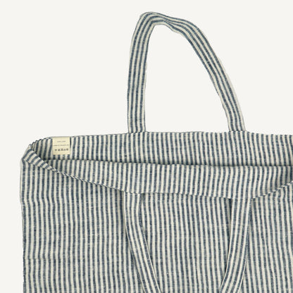 Linen Big Bag - Thin Black Stripe