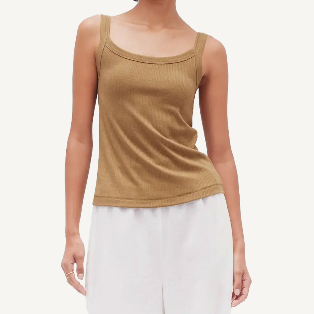 Brown Olive Rib Tank