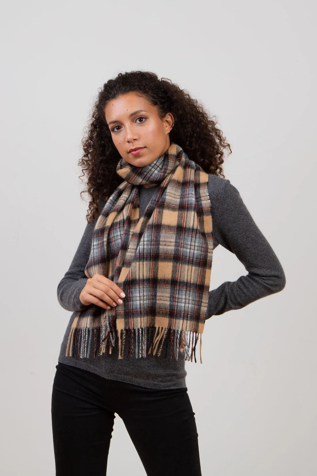 Lambswool Scarf - Official Camel Stewart