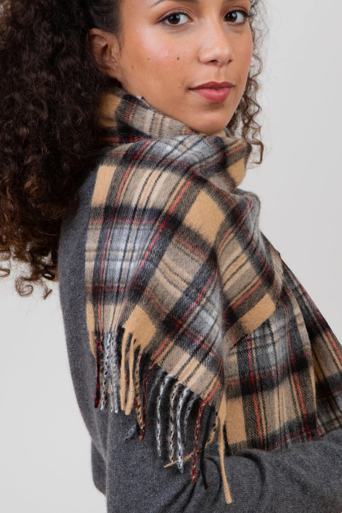 Lambswool Scarf - Official Camel Stewart
