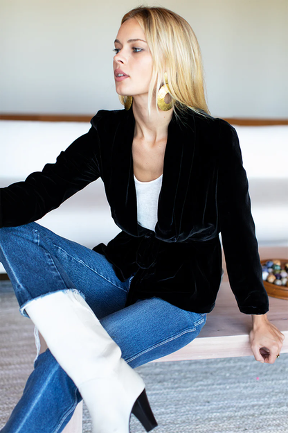 Paris Jacket - Black Silk Velvet