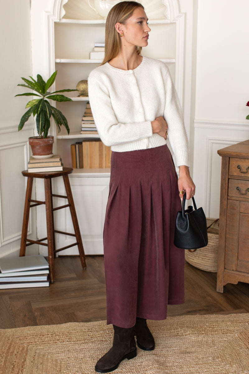 Atelier Pleated Maxi Skirt - Bitter Chocolate