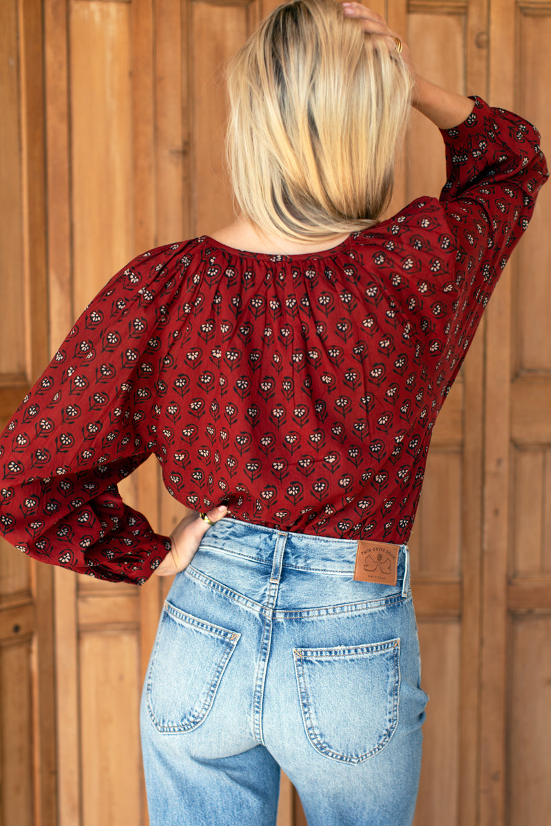 Frances Blouse - Lantern Flower Rouge
