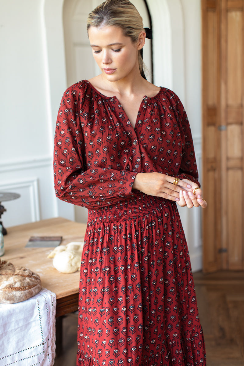 Frances Blouse - Lantern Flower Rouge