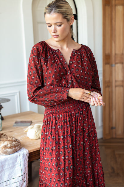 Frances Blouse - Lantern Flower Rouge