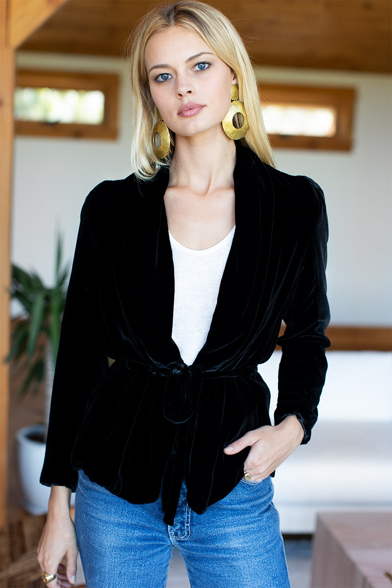 Paris Jacket - Black Silk Velvet