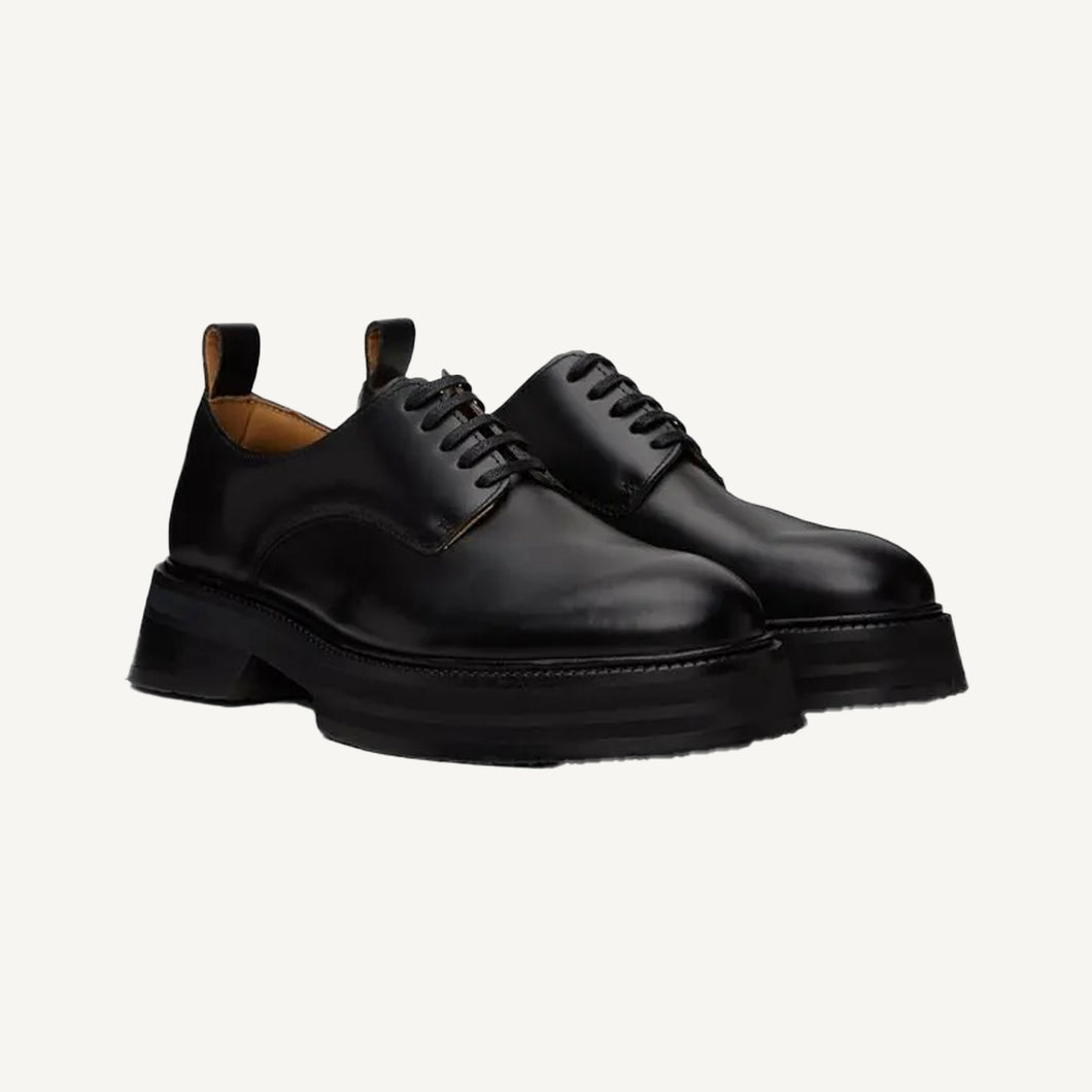 Officer Derby Polido Leather Black