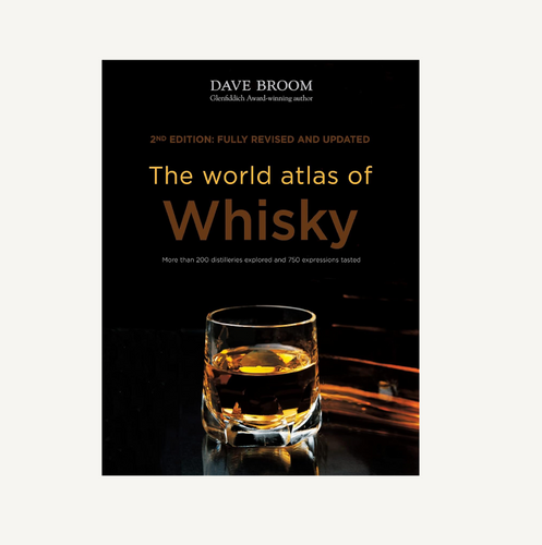 Book cover of 'The World Atlas of Whisky' with a glass of whisky on a dark background