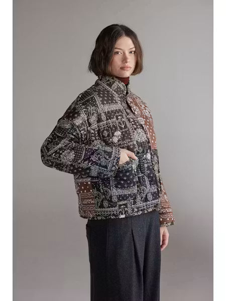 Patched Quilt Jacket - Brown/Black