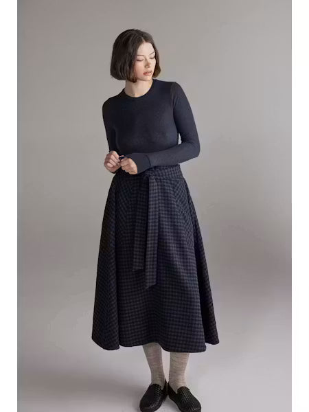 Wool Blend Knit Top - Denim