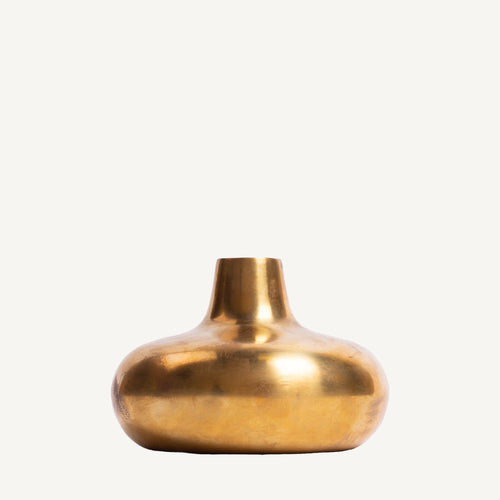 Wide Brass Flower Vase