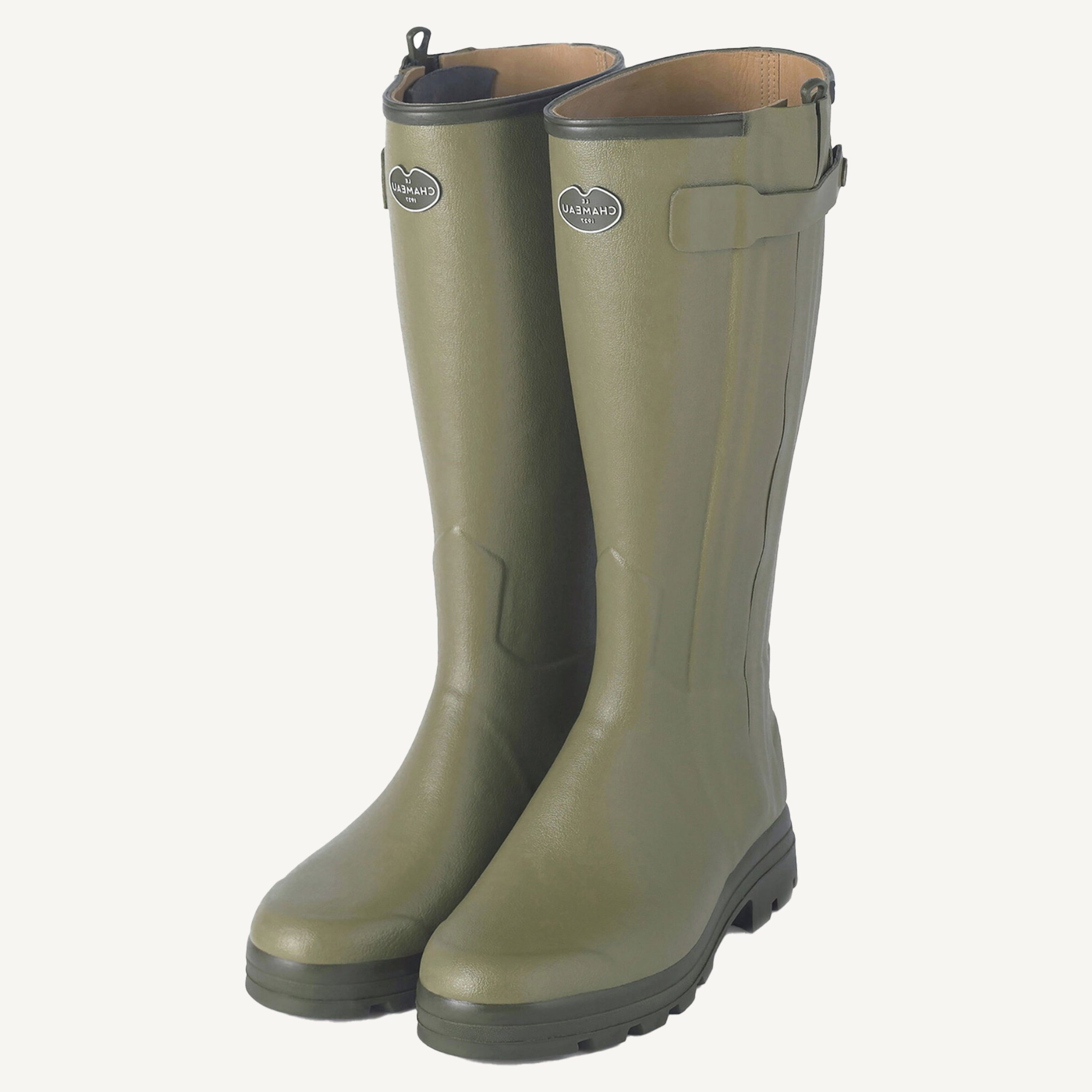 Leather lined 2025 rubber boots