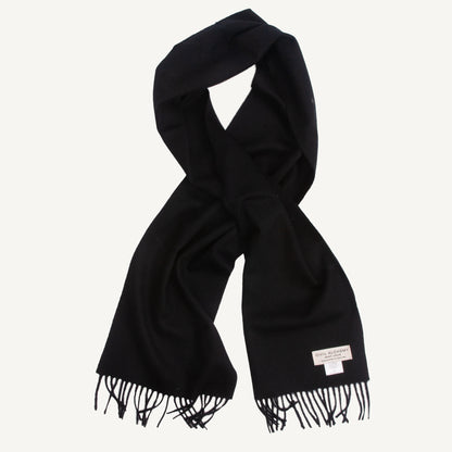 Classic Plain Brushed Scarf - Black