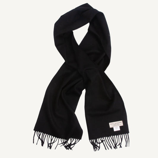 Classic Plain Brushed Scarf - Black