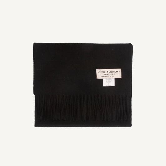 Classic Plain Brushed Scarf - Black